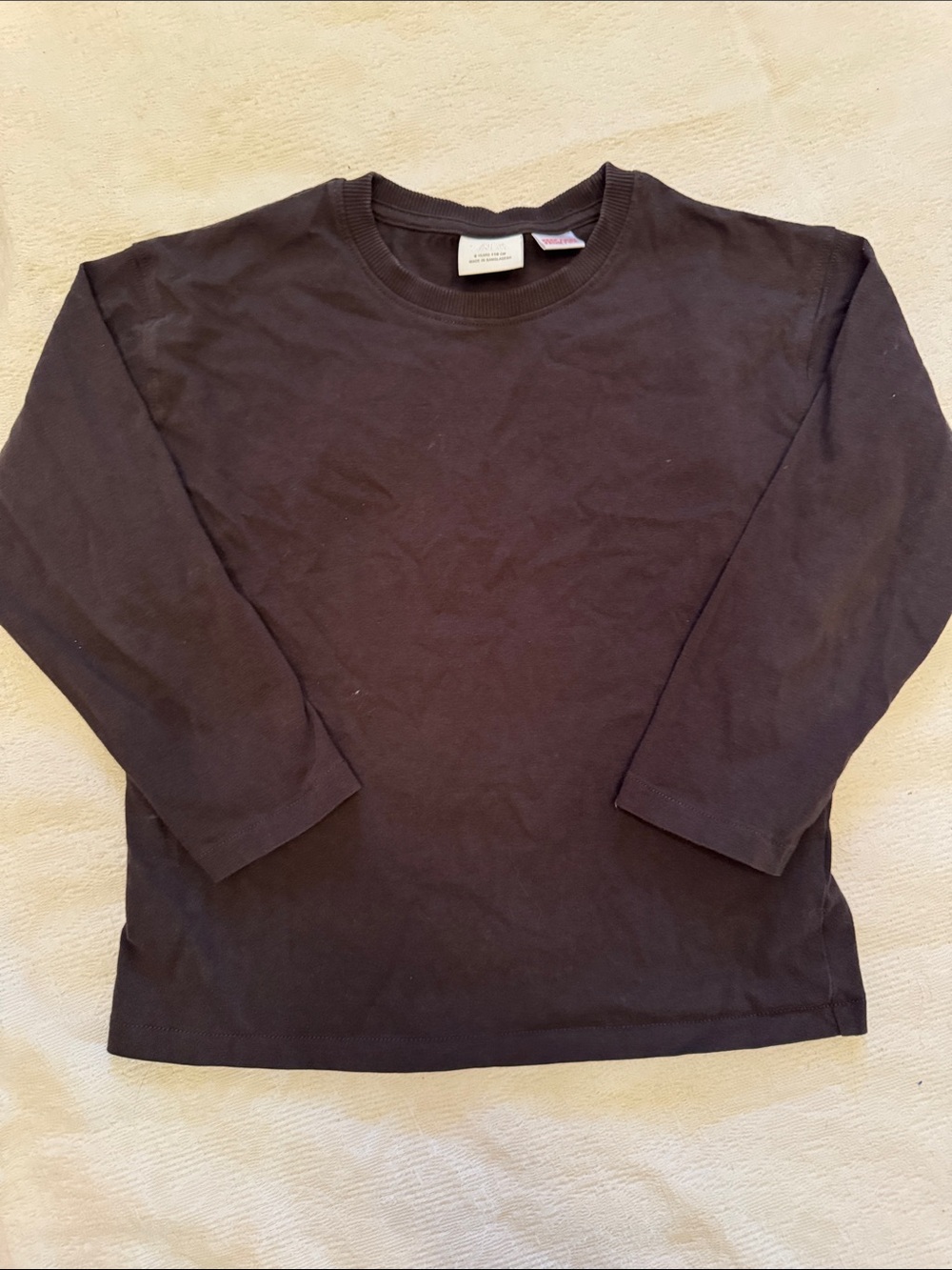 Zara Boys Anthracite Grey Long-Sleeve T-Shirt